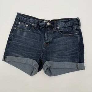 Madewell Women's Rolled Cuff Denim Shorts Button Fly Size‎ 27
